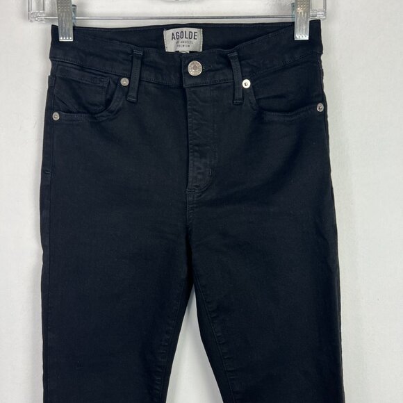 AGOLDE Filter Free Sophie Crop Jeans in Jet Skinny Black Size 25 EUC T2344 - Picture 3 of 12